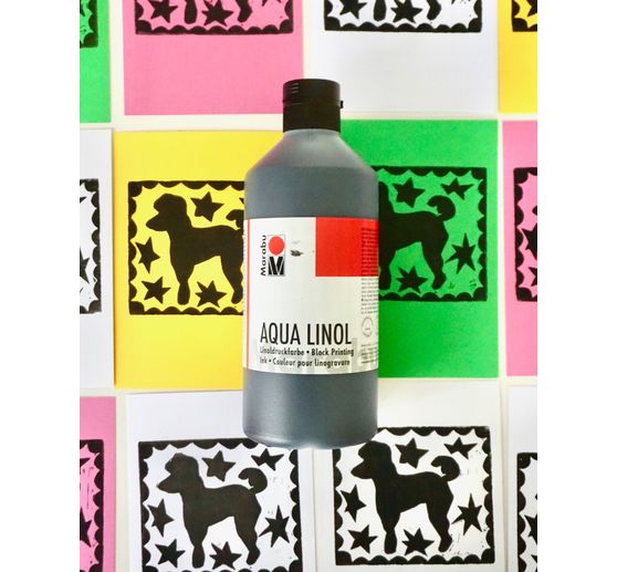 Marabu Aqua farba do linorytu, czarna, 500 ml