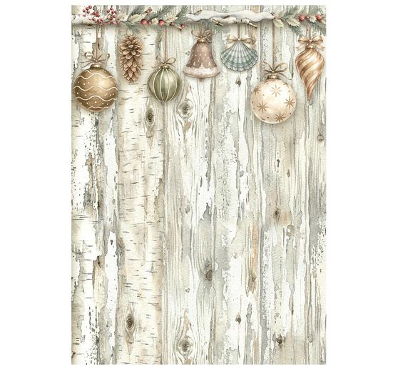 Motyw papieru ryżowego backgrounds Stamperia "White Christmas", DIN A6, zestaw 8 sztuk