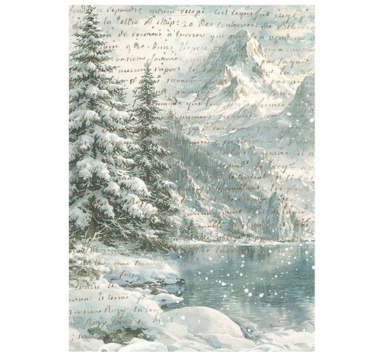 Motyw papieru ryżowego backgrounds Stamperia "White Christmas", DIN A6, zestaw 8 sztuk