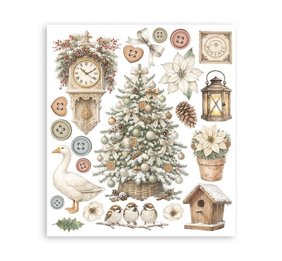 Stamperia XL Rub On assortment "White Christmas"