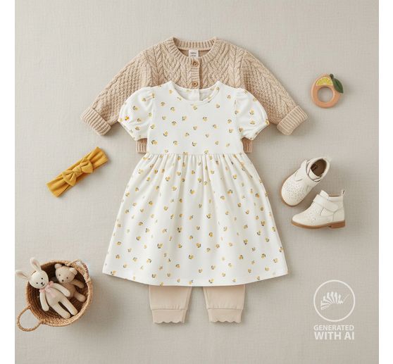 Rib jersey fabric "Lemons"