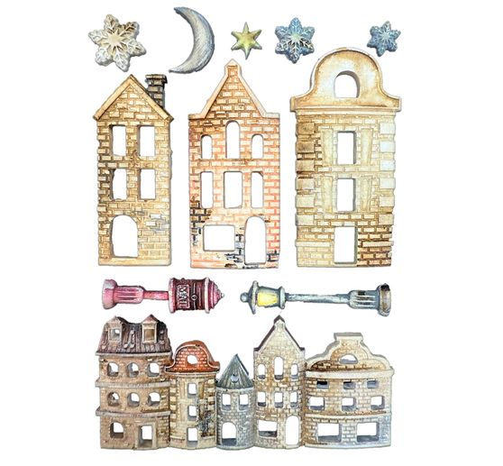 Stamperia Silicone mould A5 "Christmas Village"