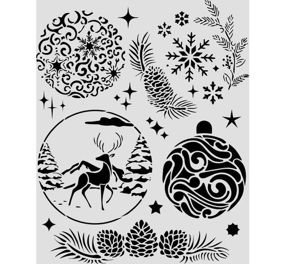 Szablon Stamperia "Christmas Balls", 20 x 25 cm