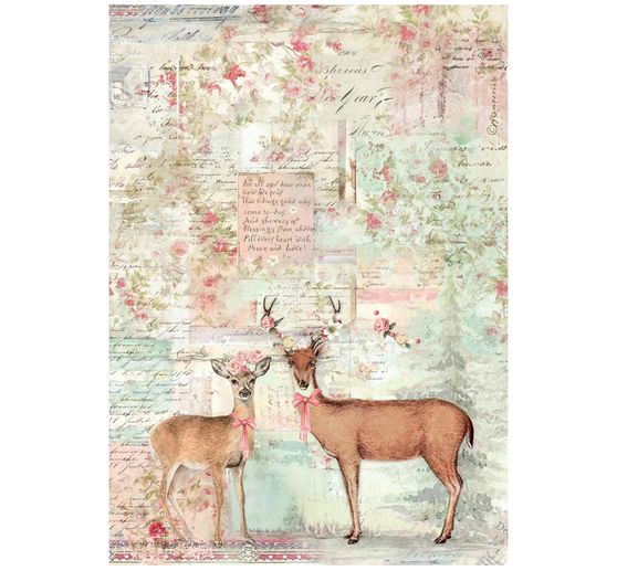 Stamperia Motif straw silk "Winter Magic - Deer"