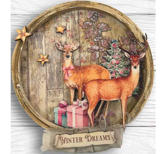 Stamperia Motif straw silk backgrounds "Winter Magic", DIN A6, set of 8