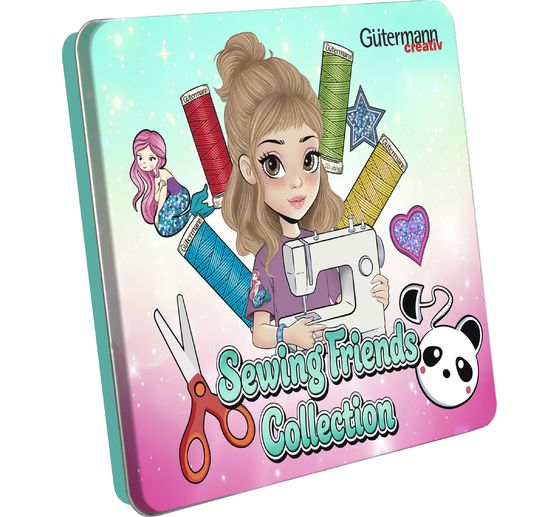 Zestaw nici do szycia G&uuml;termann Sewing Friends Collection Box 15 x 100 m, z akcesoriami