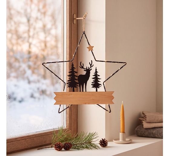 VBS Metal decorative star &ldquo;Deer in the forest&rdquo;, with LED