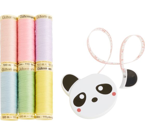 Zestaw G&uuml;termann Sewing Friends Collection z miarką zwijaną Panda