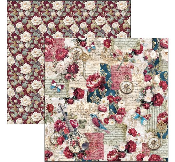 Ciao Bella scrapbook paper "Bohemian Burgundy"