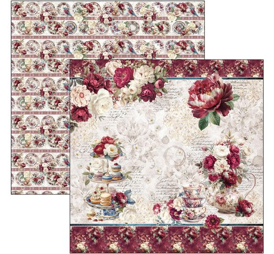 Ciao Bella scrapbook paper "Bohemian Burgundy"