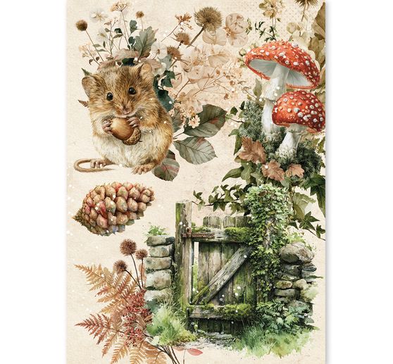 Motyw papier ryżowy asortyment Ciao Bella "The Nature Journal", zestaw 8 sztuk