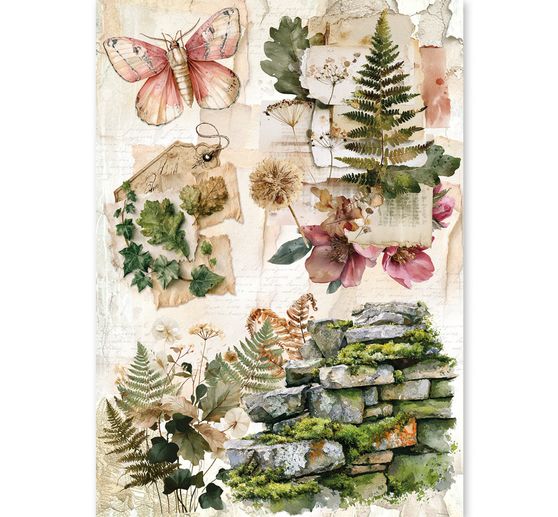 Motyw papier ryżowy asortyment Ciao Bella "The Nature Journal", zestaw 8 sztuk