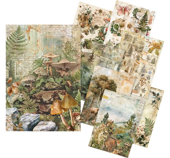Motyw papier ryżowy asortyment Ciao Bella "The Nature Journal", zestaw 8 sztuk