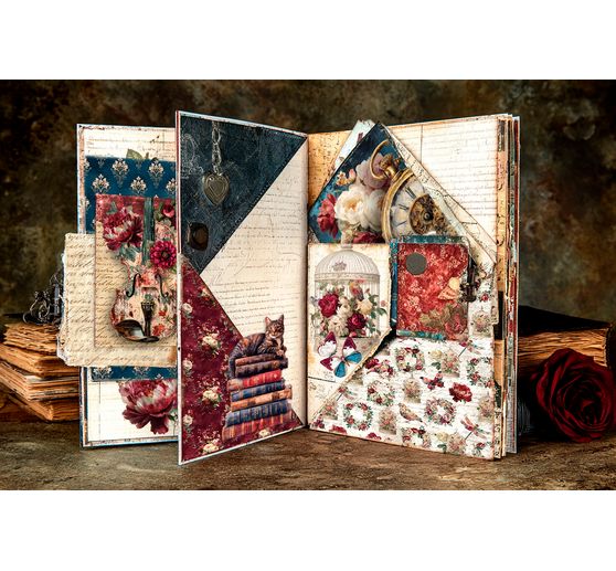 Ciao Bella scrapbook paper "Bohemian Burgundy"