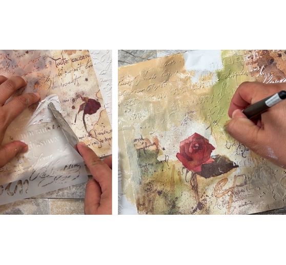 Szablon Stamperia "Flowers and Poems - Latin Inspirations", 20 x 25 cm