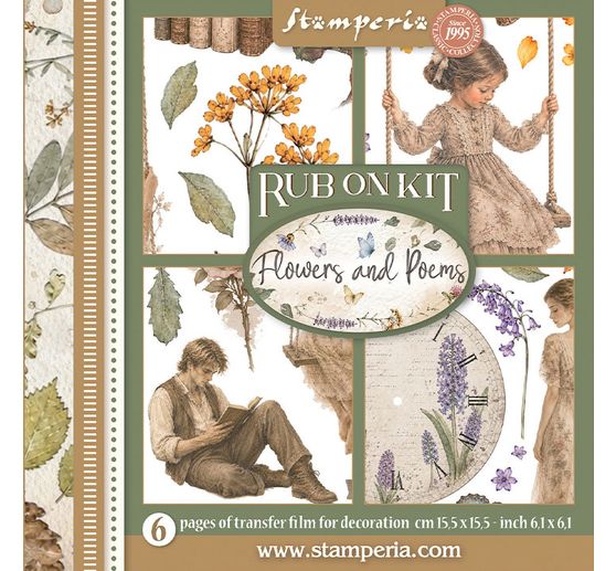Stamperia Rub On assortment "Flowers and Poems"