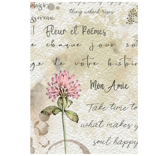 Motyw ryżowy asortyment Stamperia "Flowers and Poems", DIN A6, zestaw 8 sztuk