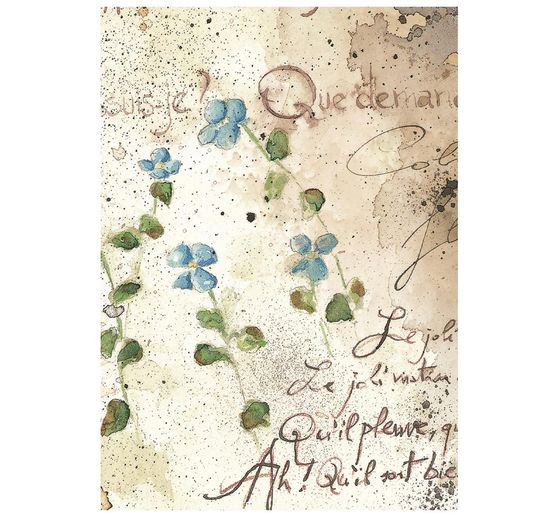 Motyw ryżowy asortyment Stamperia "Flowers and Poems", DIN A6, zestaw 8 sztuk