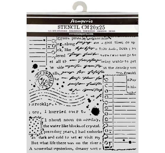 Szablon Stamperia "Cozy Family - Letters", 20 x 25 cm