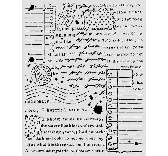 Szablon Stamperia "Cozy Family - Letters", 20 x 25 cm