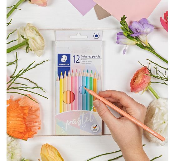 Kredki oł&oacute;wkowe STAEDTLER "Pastelowe", 12 kolor&oacute;w