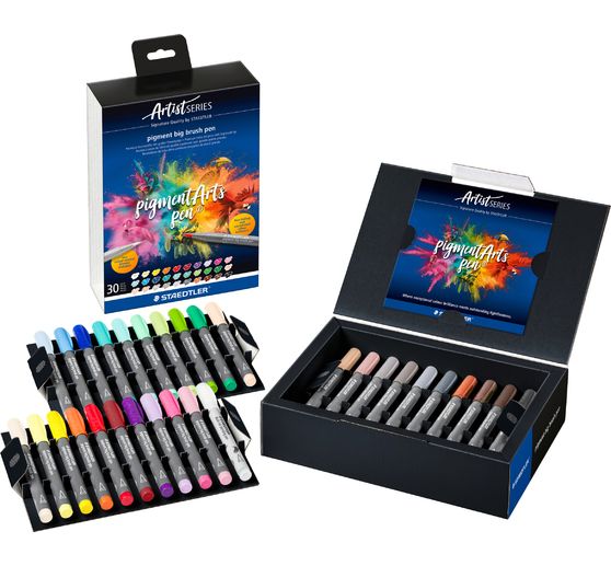 Pigment big brush pen STAEDTLER "Pigment Arts", 30 kolor&oacute;w