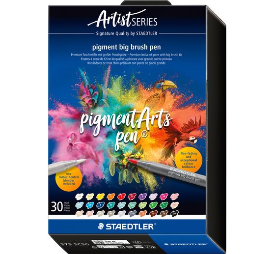 Pigment big brush pen STAEDTLER "Pigment Arts", 30 kolor&oacute;w