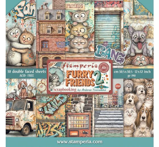 Blok do scrapbooking Stamperia "Furry Friends 2"