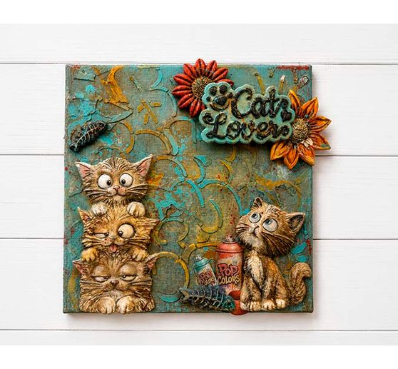 Silikonowa forma A5 Stamperia "Furry Friends 2 - Cats"