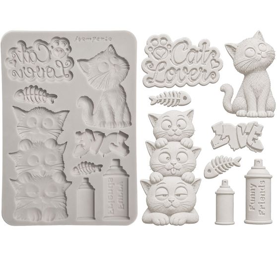 Silikonowa forma A5 Stamperia "Furry Friends 2 - Cats"