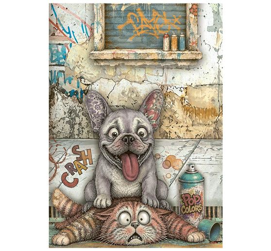 Motyw ryżowy asortyment Stamperia "Furry Friends 2", DIN A6, zestaw 8 sztuk