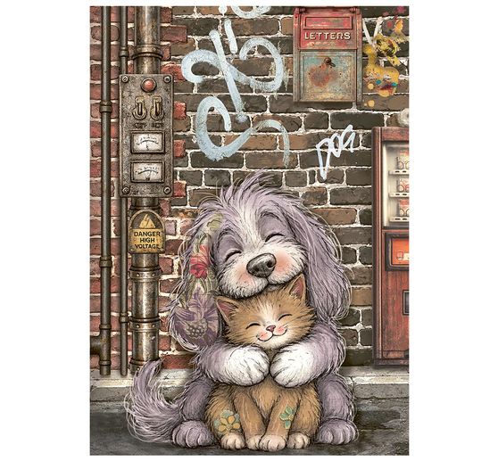 Motyw ryżowy asortyment Stamperia "Furry Friends 2", DIN A6, zestaw 8 sztuk
