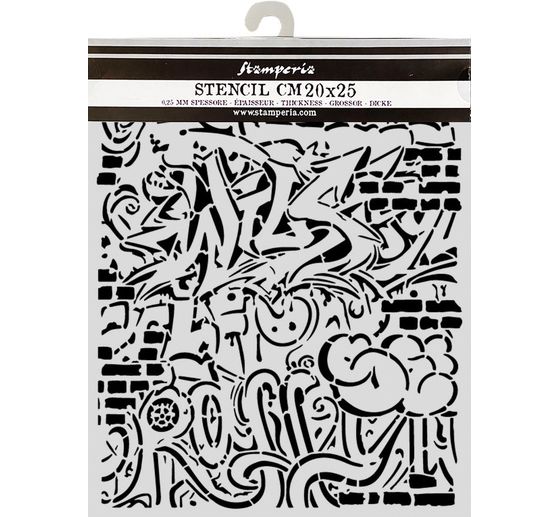 Stamperia Stencil "Furry Friends 2 - Graffiti", 20 x 25 cm