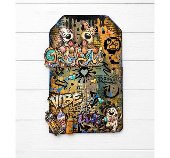 Stamperia Stencil "Furry Friends 2 - Ink Splatters", 12 x 25 cm