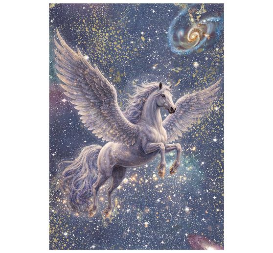 Stamperia Motif straw silk assortment "Cosmos", DIN A6, set of 8