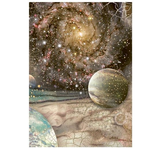 Motyw papieru ryżowego backgrounds Stamperia "Cosmos", DIN A6, zestaw 8 sztuk