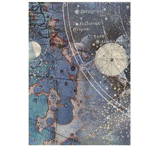 Motyw papieru ryżowego backgrounds Stamperia "Cosmos", DIN A6, zestaw 8 sztuk