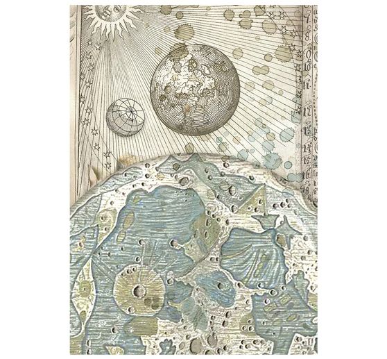 Motyw papieru ryżowego backgrounds Stamperia "Cosmos", DIN A6, zestaw 8 sztuk
