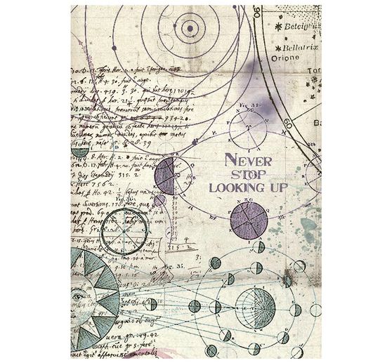 Motyw papieru ryżowego backgrounds Stamperia "Cosmos", DIN A6, zestaw 8 sztuk