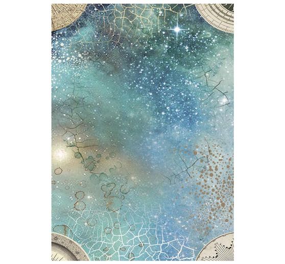 Motyw papieru ryżowego backgrounds Stamperia "Cosmos", DIN A6, zestaw 8 sztuk