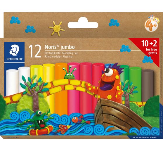 Masa plastyczna STAEDTLER "Noris Jumbo", 12 kolor&oacute;w