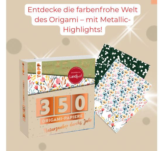 350 papier&oacute;w do origami "Faltzauber durchs Jahr"