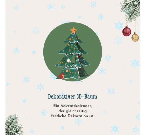 3D Advent calendar "O R&auml;tselbaum" for standing up and unfolding