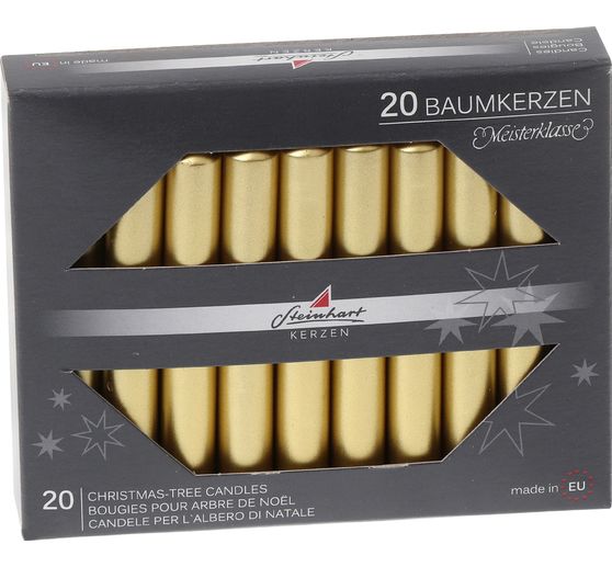 Świeczki choinkowe "Złoty połysk", opakowanie 20 sztuk