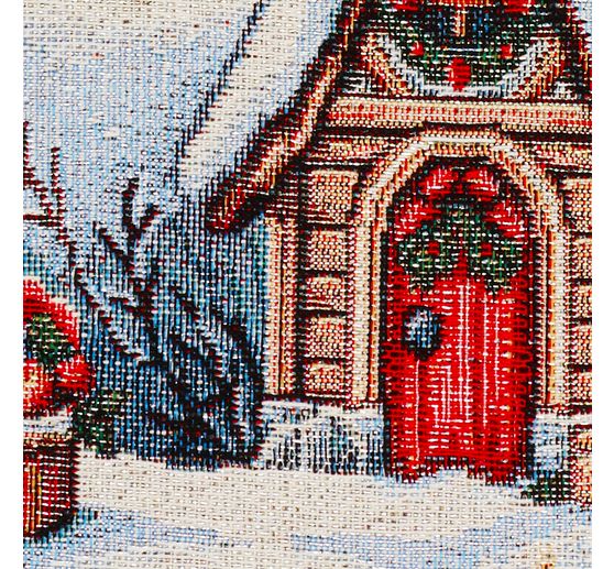 Tkanina gobelinowa z lureksem "Snowy Village"