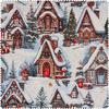 Tkanina gobelinowa z lureksem "Snowy Village"