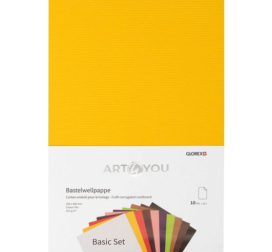 Craft corrugated cardboard "Basic", 25 x 35 cm, 10 sheets