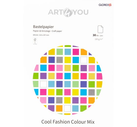 Papier kreatywny "Cool Fashion Colour Mix", A4, 30 arkuszy