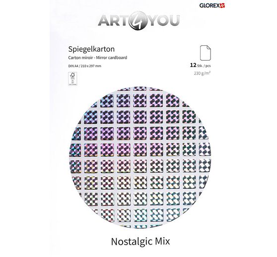 Karton lustrzany "Nostalgic Mix", A4, 12 arkuszy