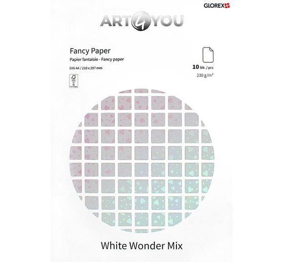 Papier kreatywny "White Wonder Mix", A4, 10 arkuszy